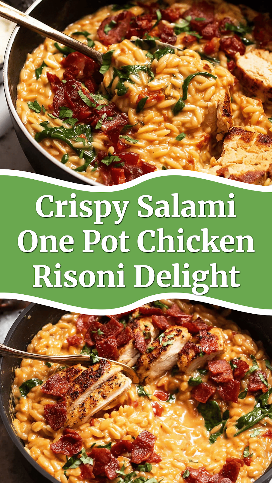 Crispy Salami One Pot Chicken Risoni Delight