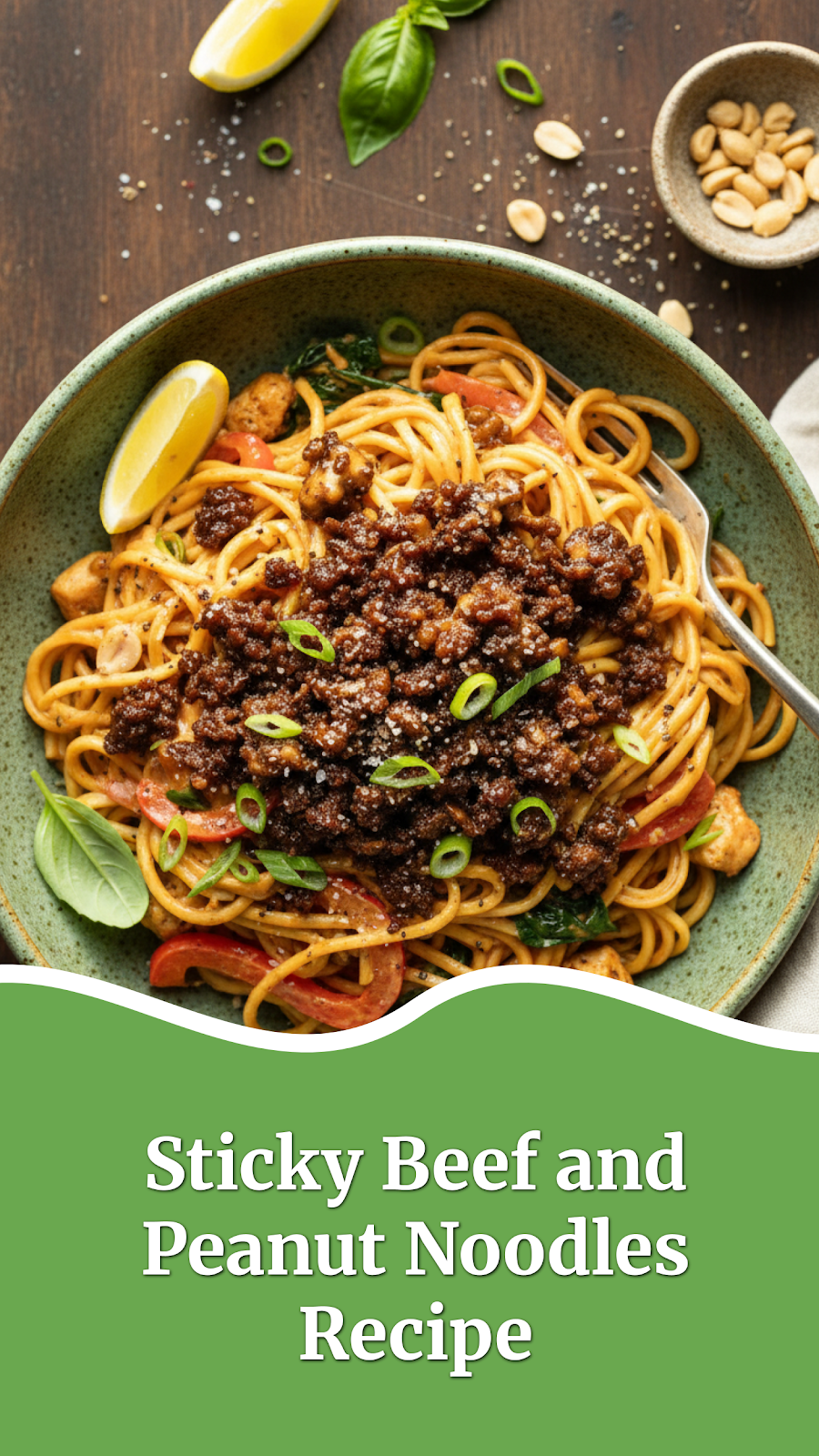 Sticky Beef and Peanut Noodles Recipe