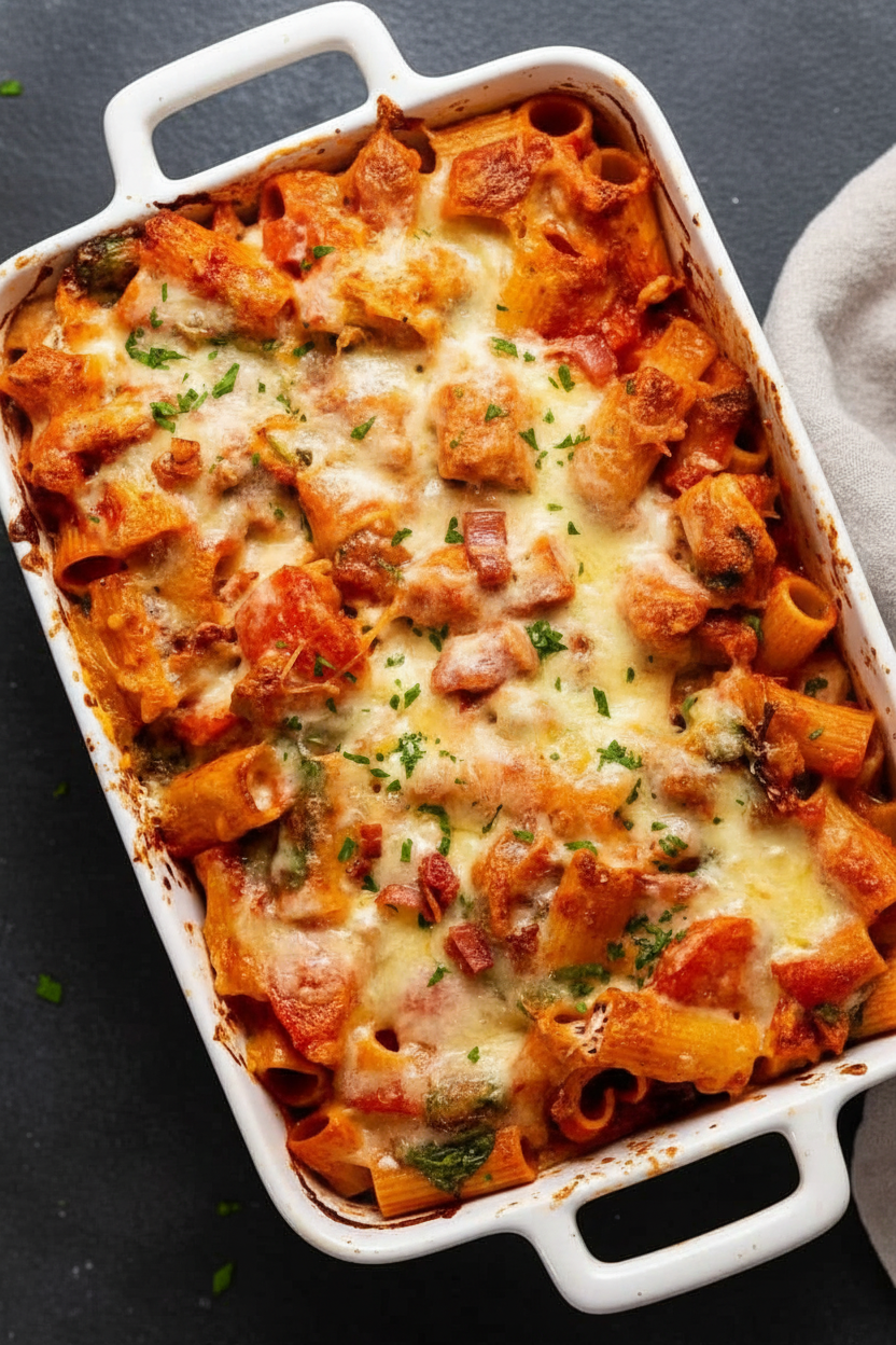 Creamy Chicken Pasta Bake Delight