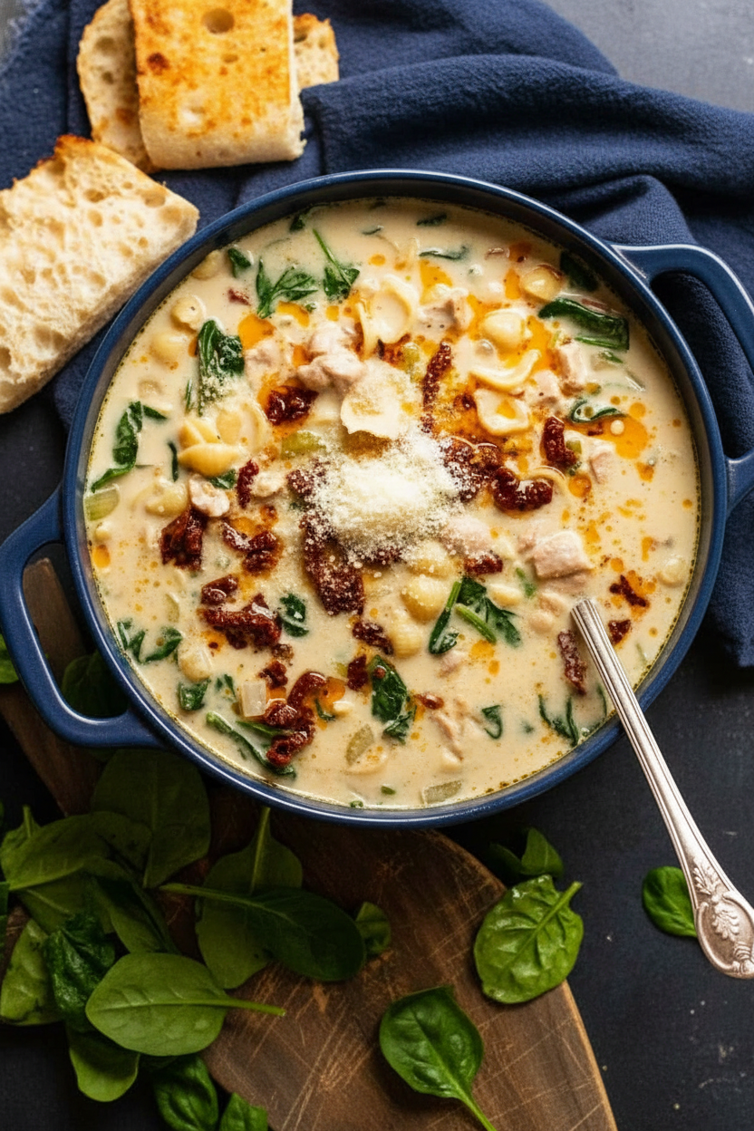 Creamy Tuscan Chicken Soup Delight