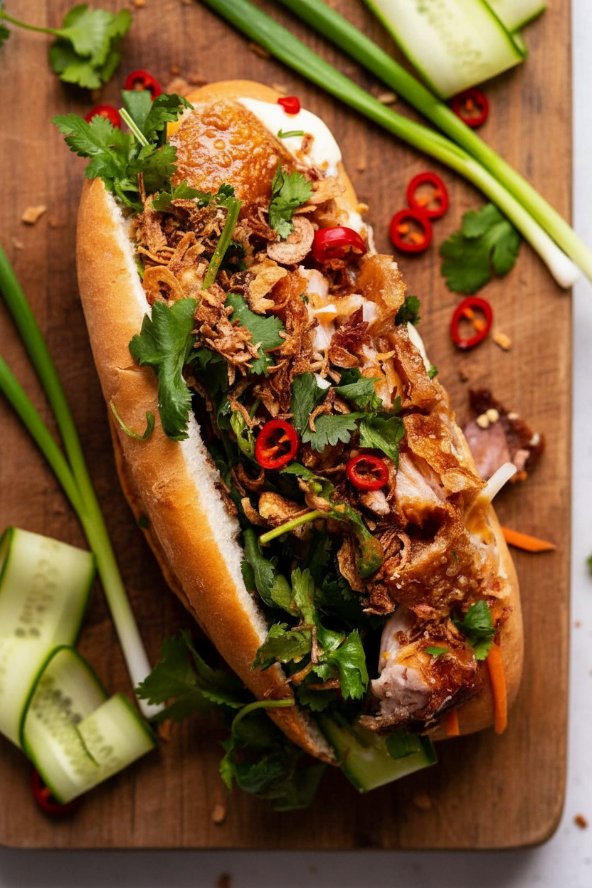 Crispy Pork Belly Banh Mi Bliss