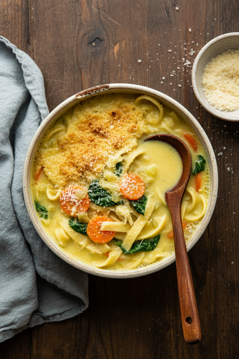 Delicious Creamy Chicken Noodle Soup Recipe