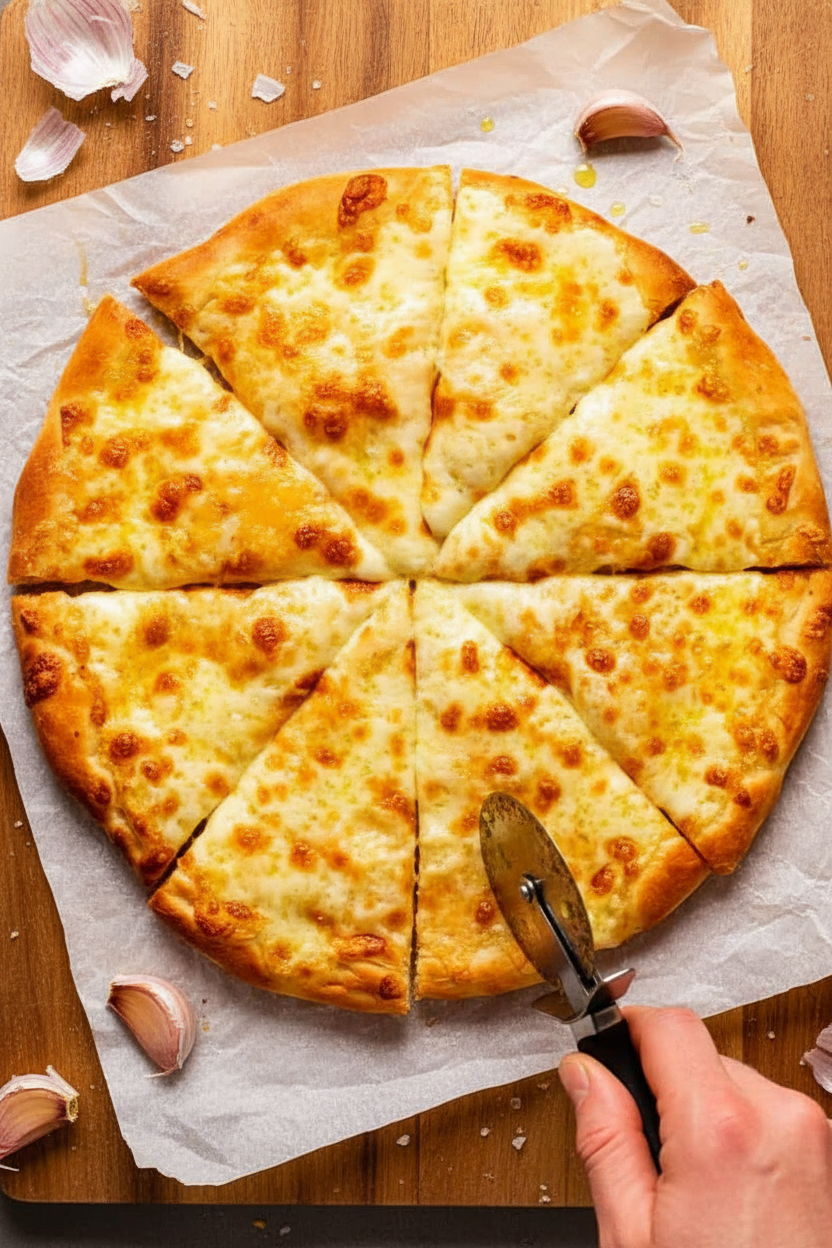 Delicious Garlic Cheese Pizza Delight