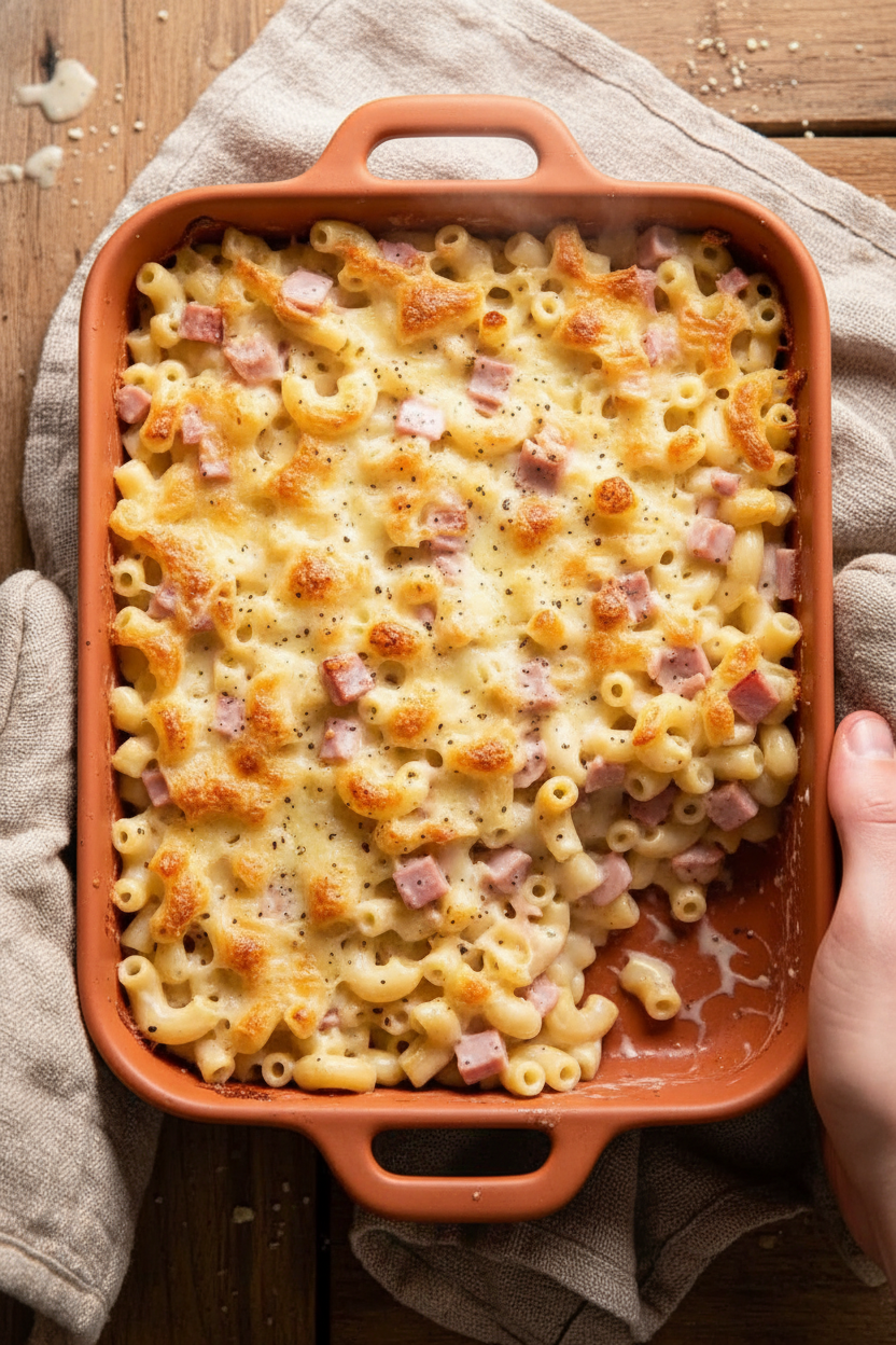French Macaroni and Cheese with Ham Recipe