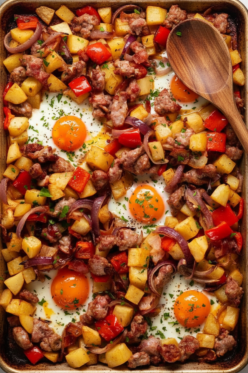 Hearty Baked Sausage Breakfast Hash Recipe