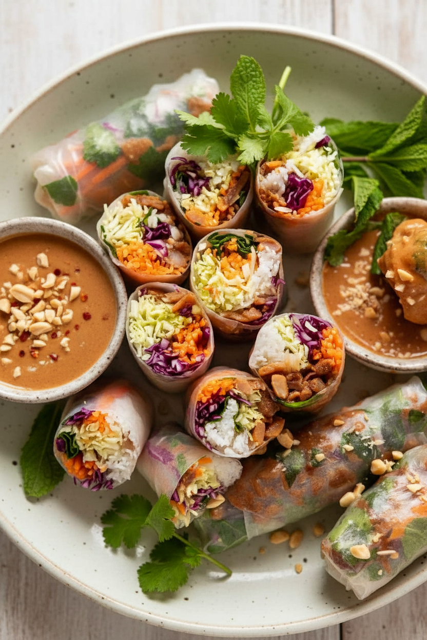Lemongrass Chicken Rice Paper Rolls Delight