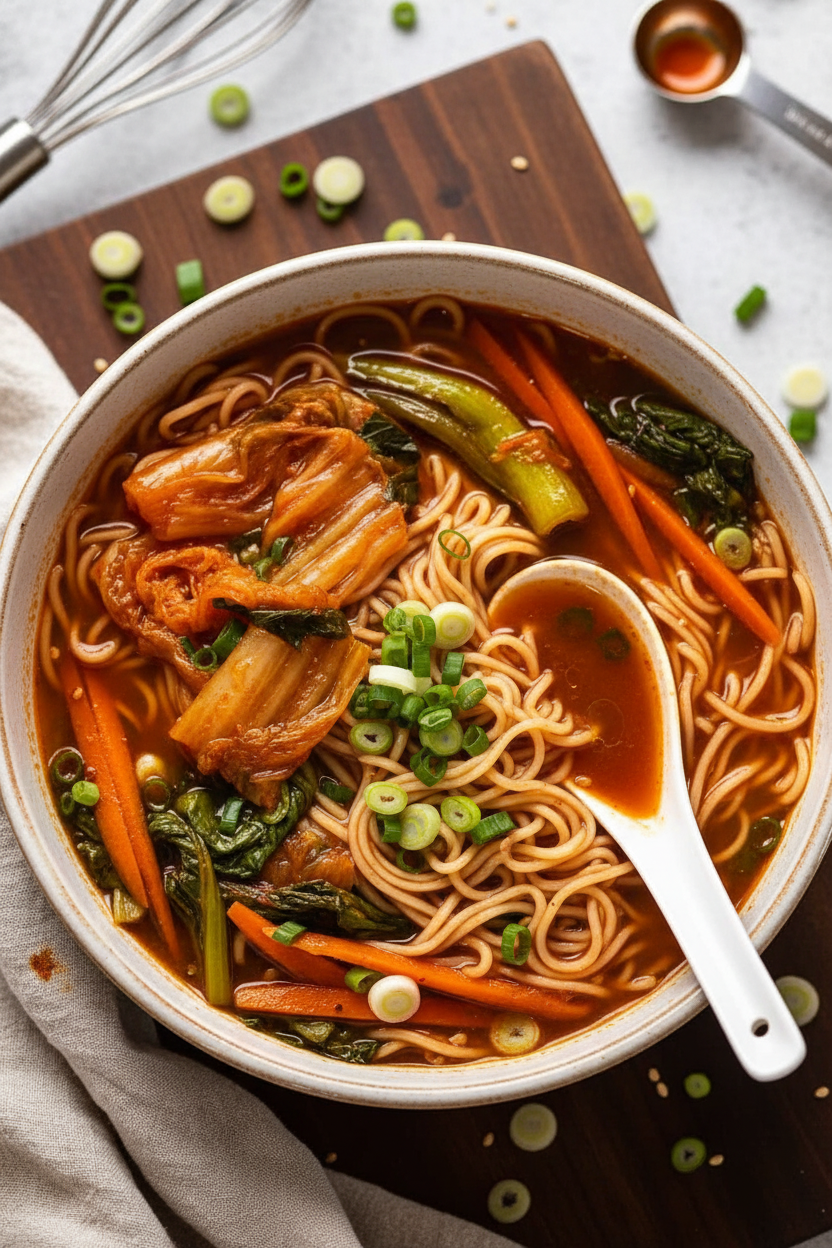 Quick Spicy Korean Noodle Soup Recipe