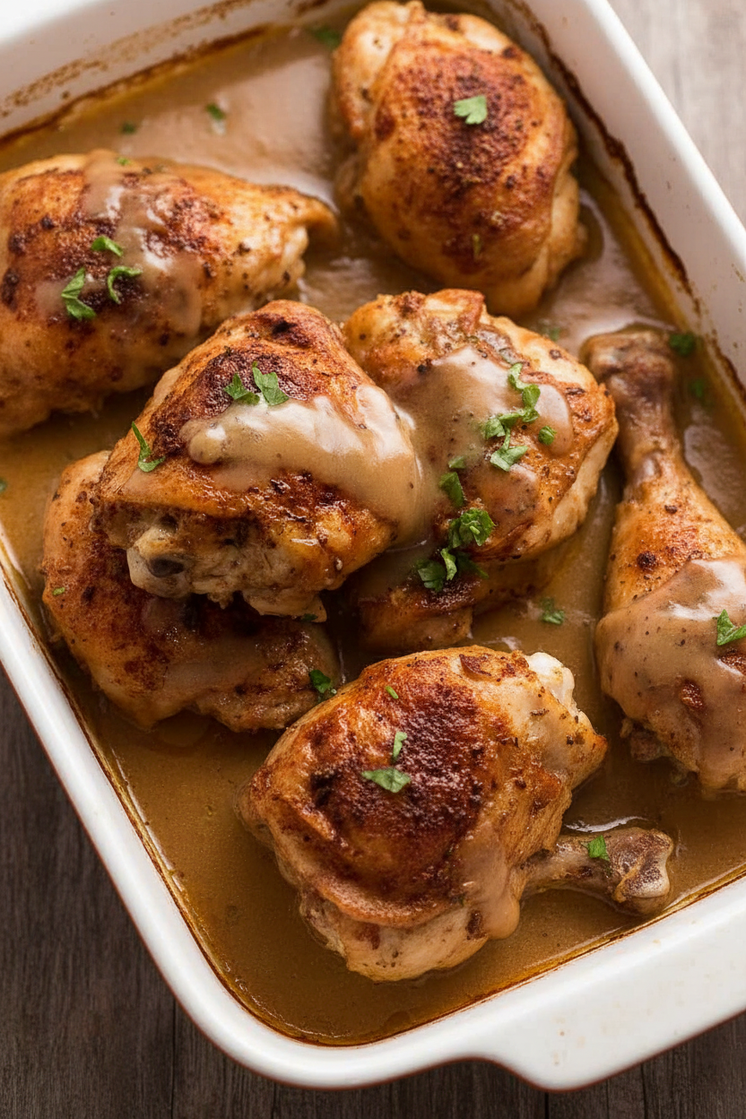 Savory Gravy Baked Chicken Delight