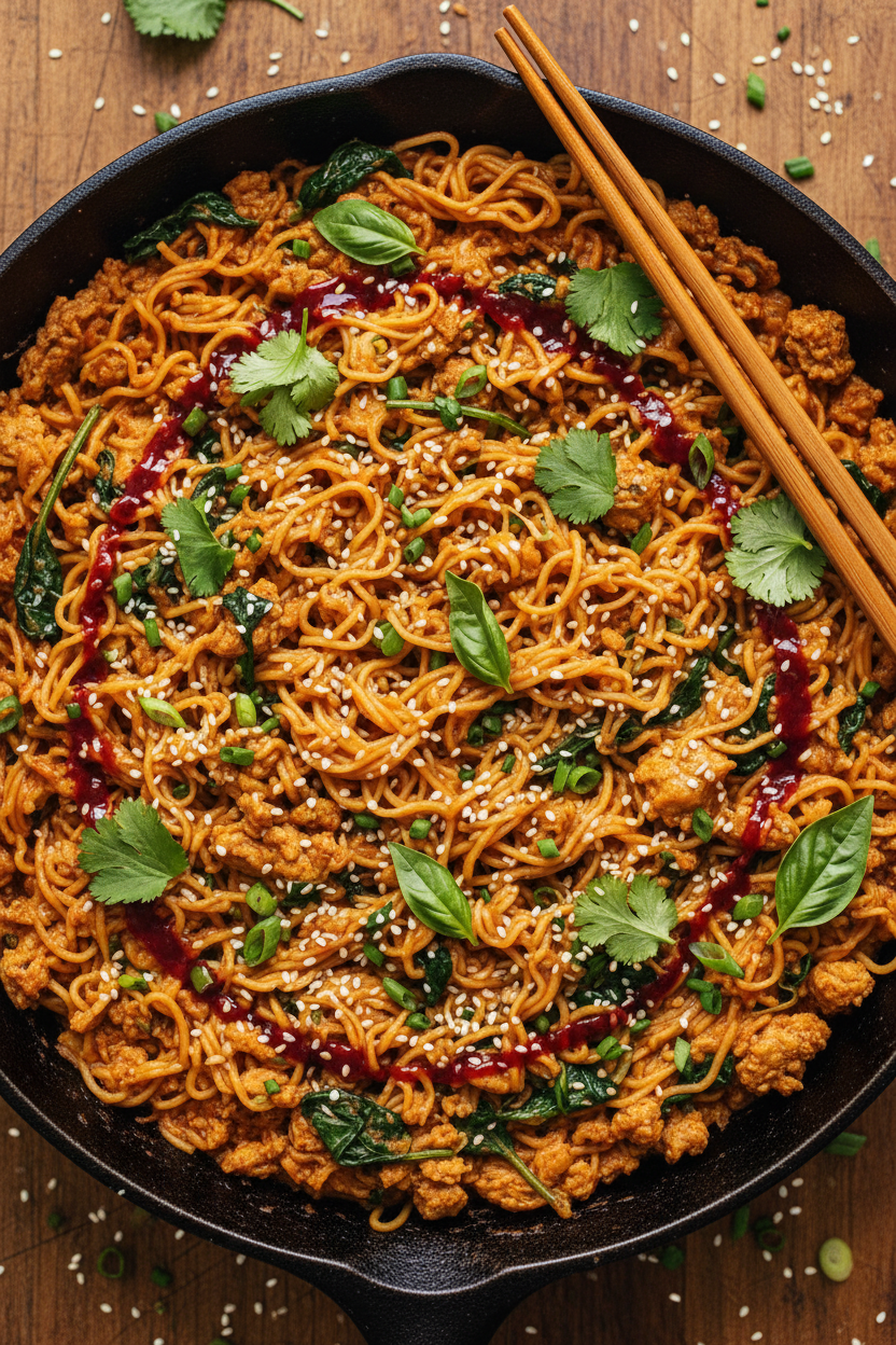 Spicy Gochujang Chicken Noodles Delight