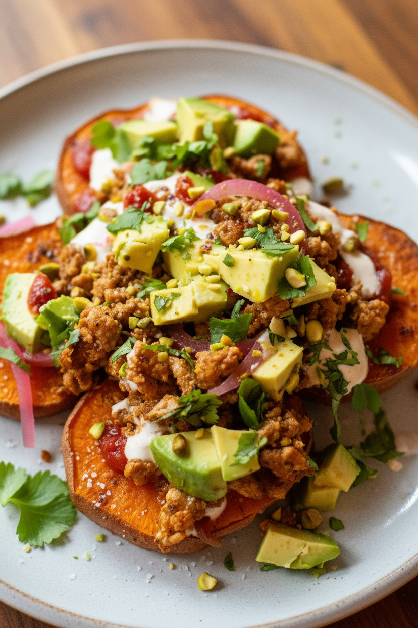 Spicy Roasted Sweet Potato Stacks Recipe