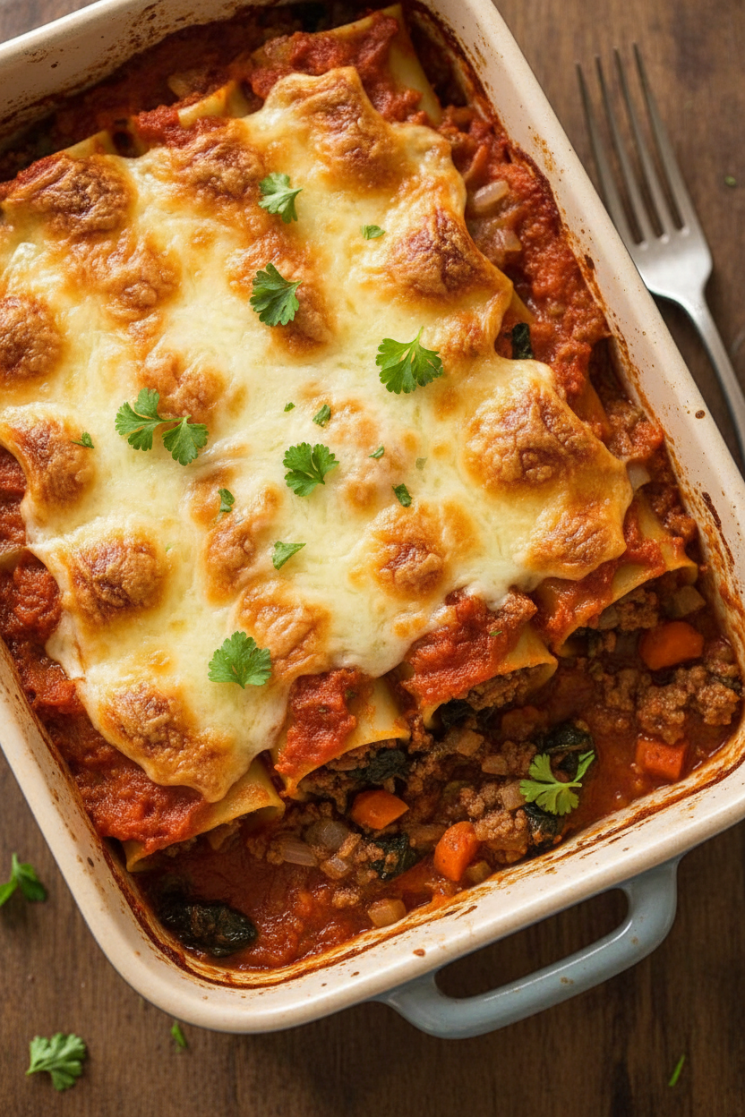 Spinach Beef Cannelloni Recipe Delight
