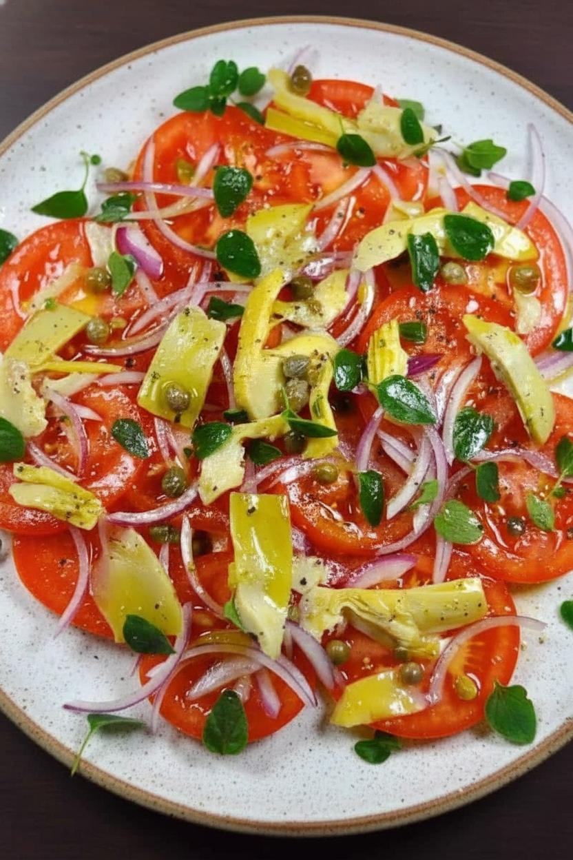 Tomato Artichoke Salad with Zesty Capers