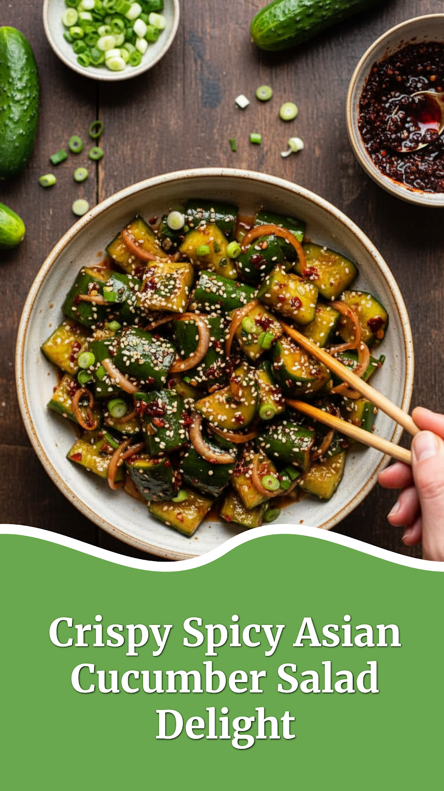 Crispy Spicy Asian Cucumber Salad Delight