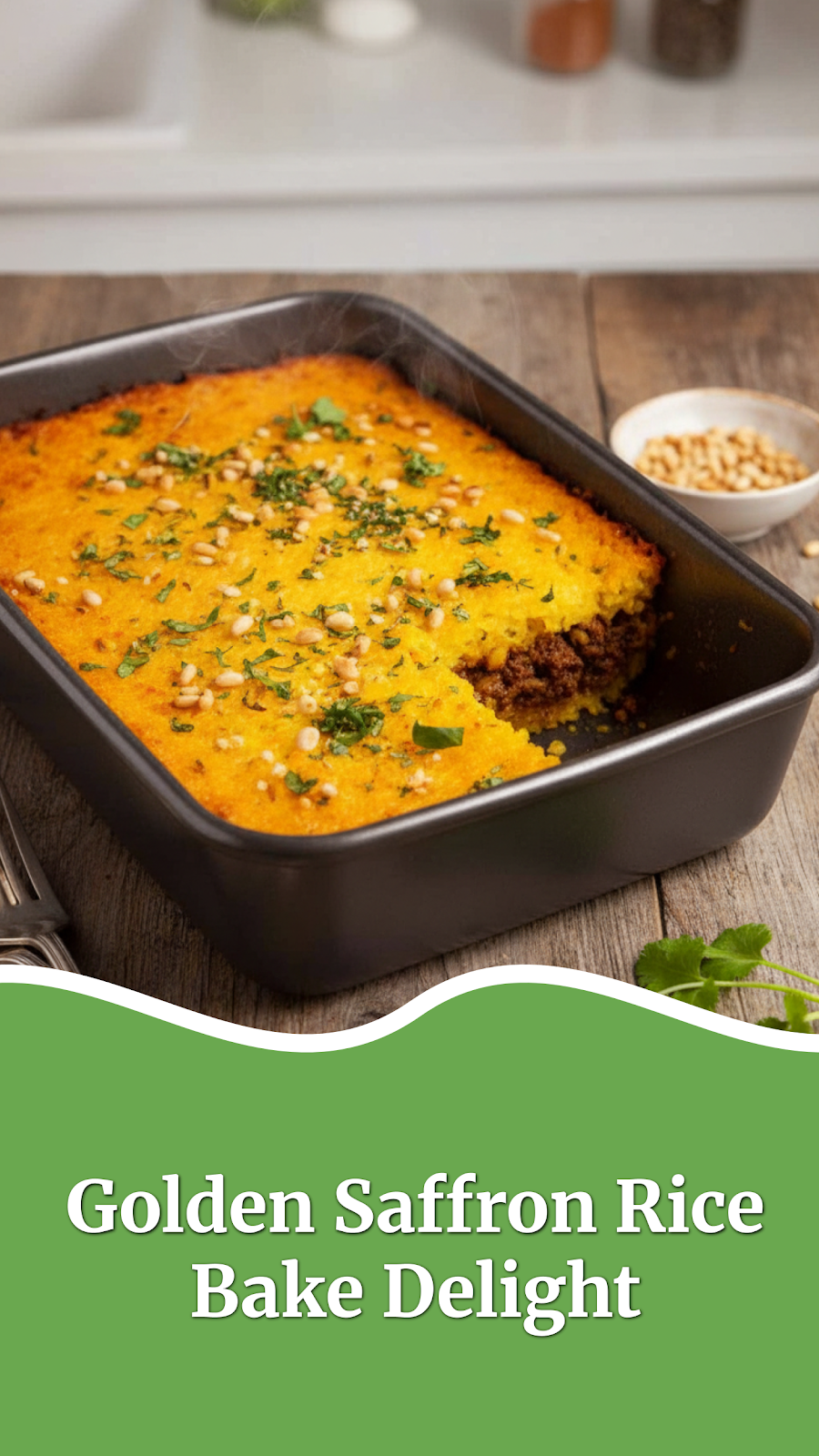 Golden Saffron Rice Bake Delight