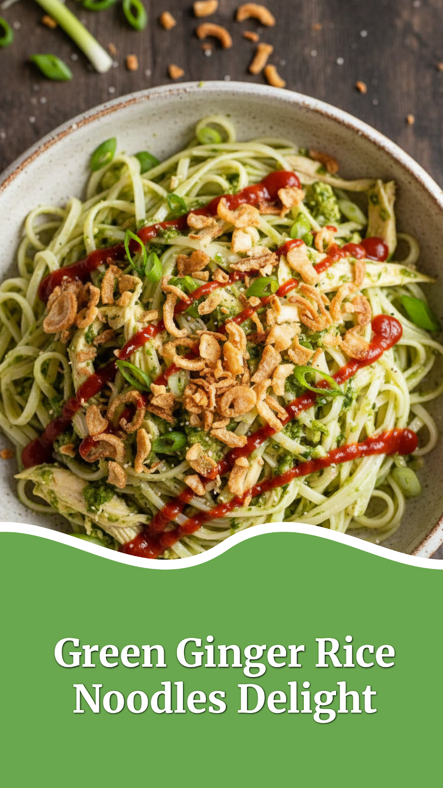 Green Ginger Rice Noodles Delight
