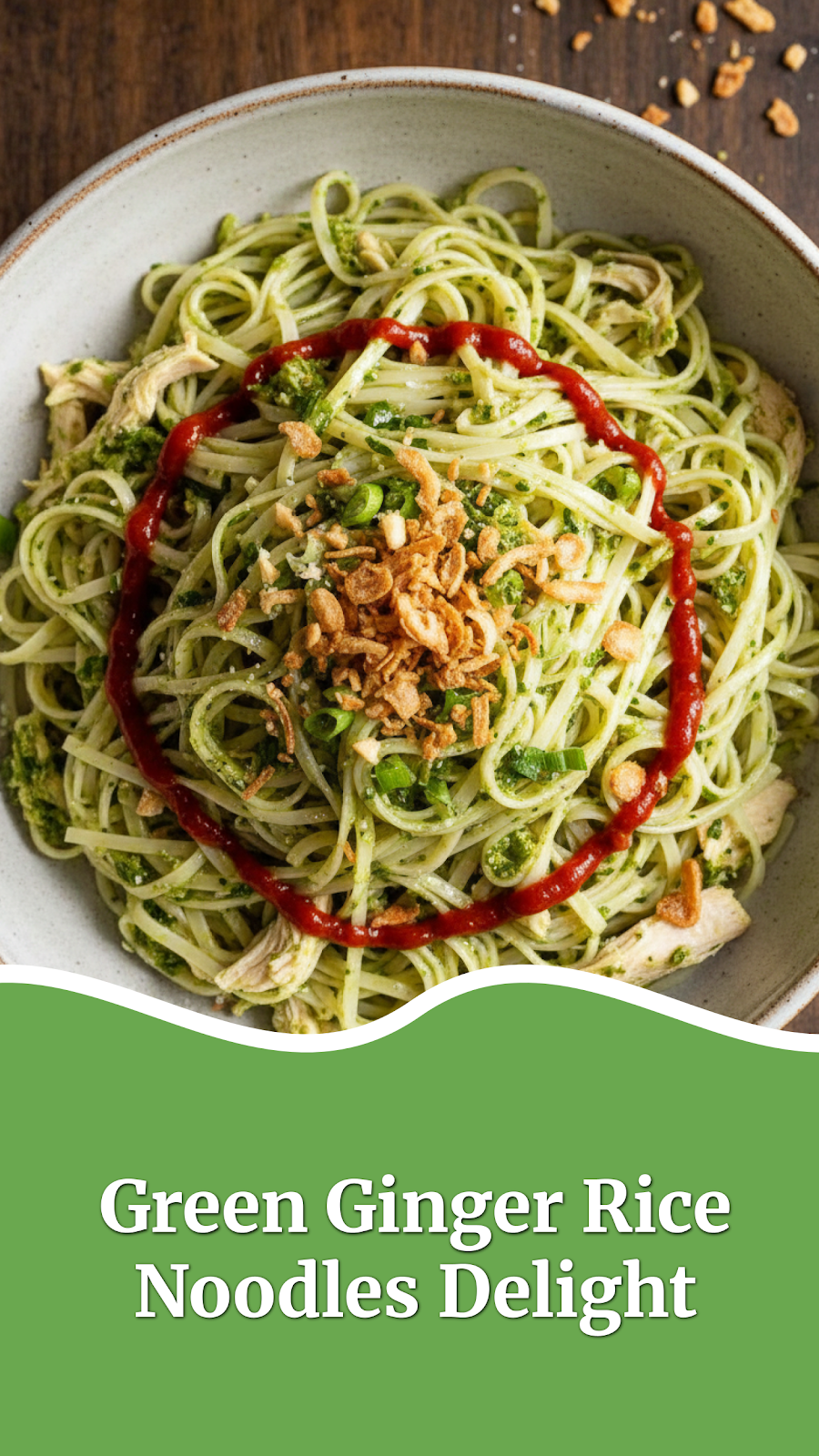 Green Ginger Rice Noodles Delight