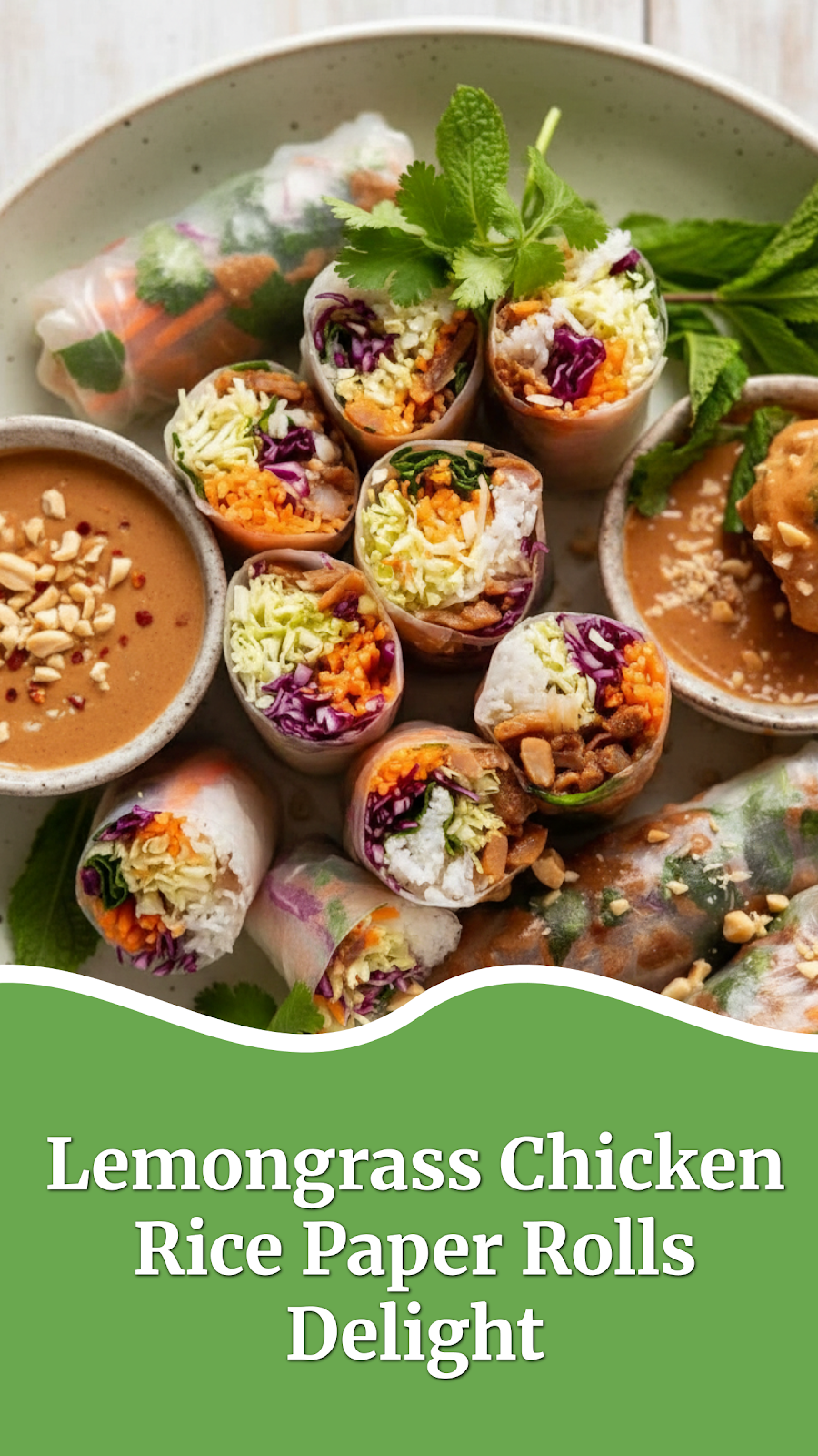 Lemongrass Chicken Rice Paper Rolls Delight