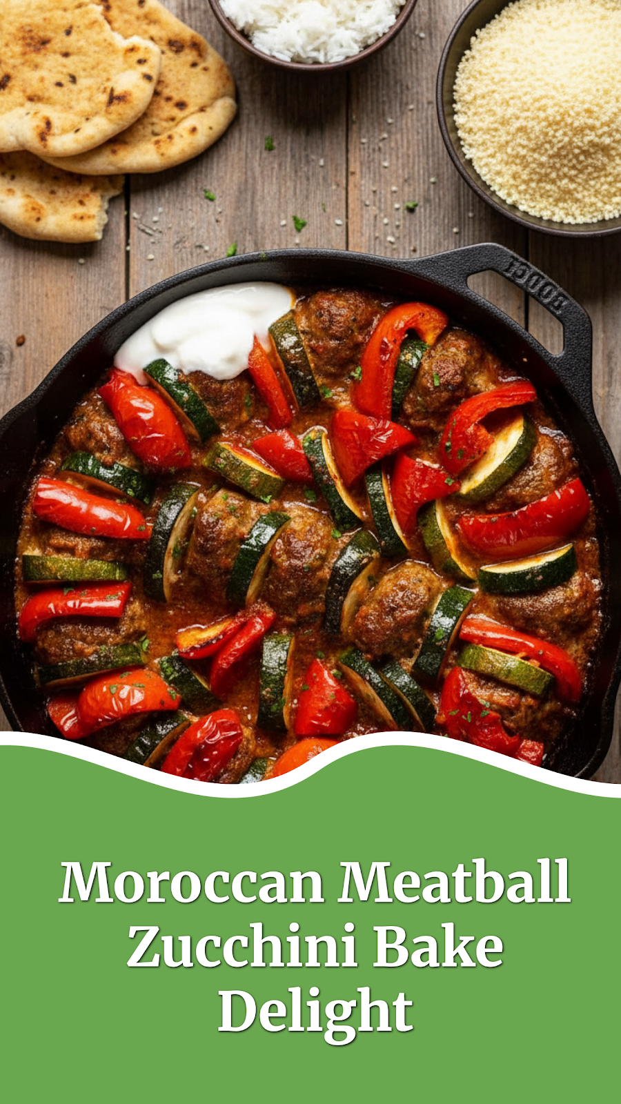 Moroccan Meatball Zucchini Bake Delight