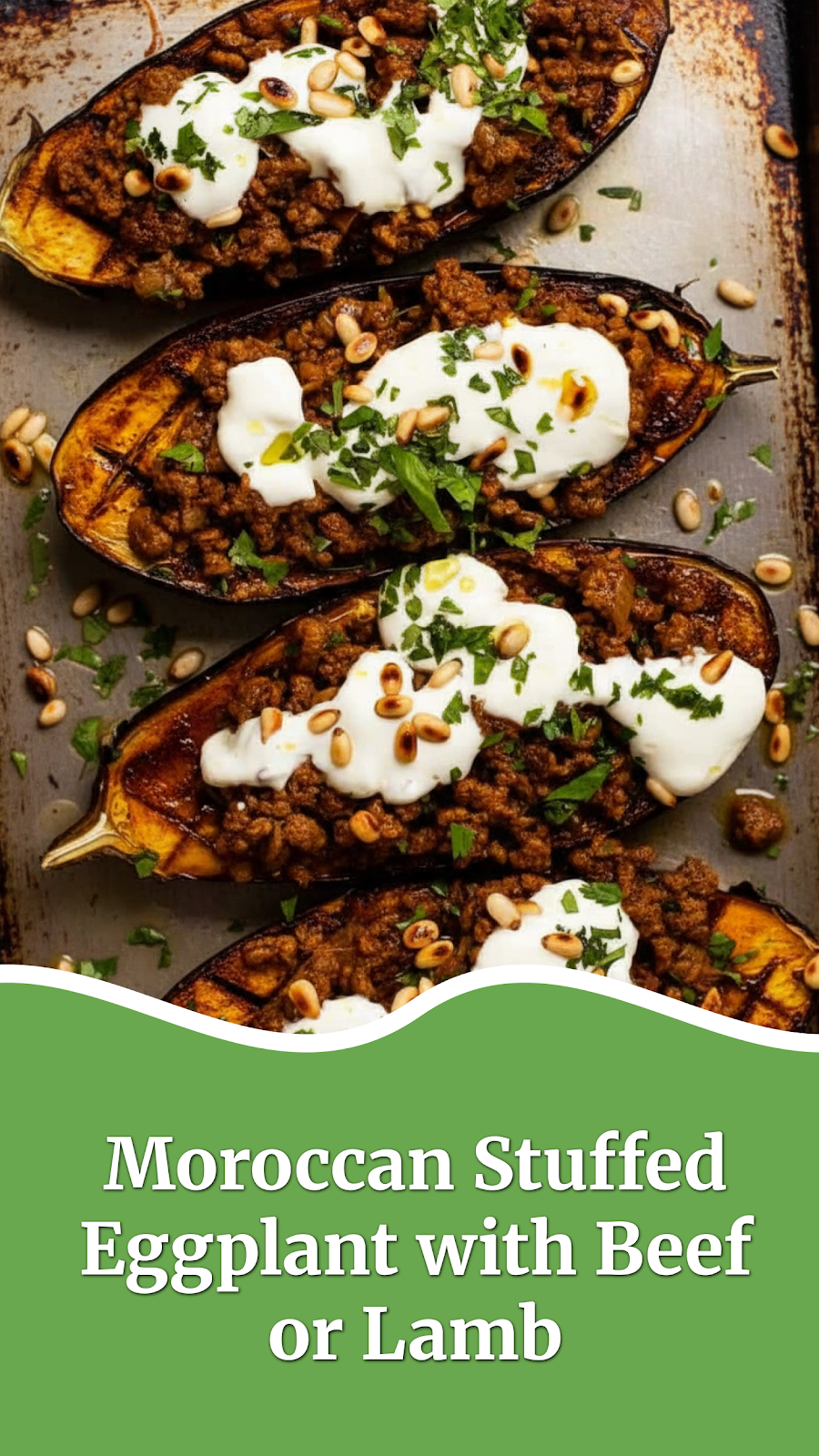 Moroccan Stuffed Eggplant with Beef or Lamb