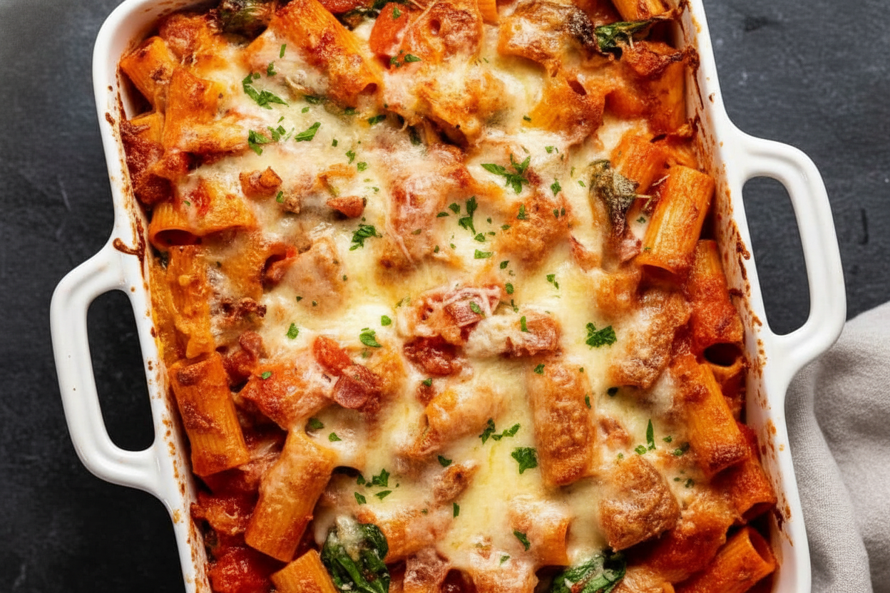 Creamy Chicken Pasta Bake Delight