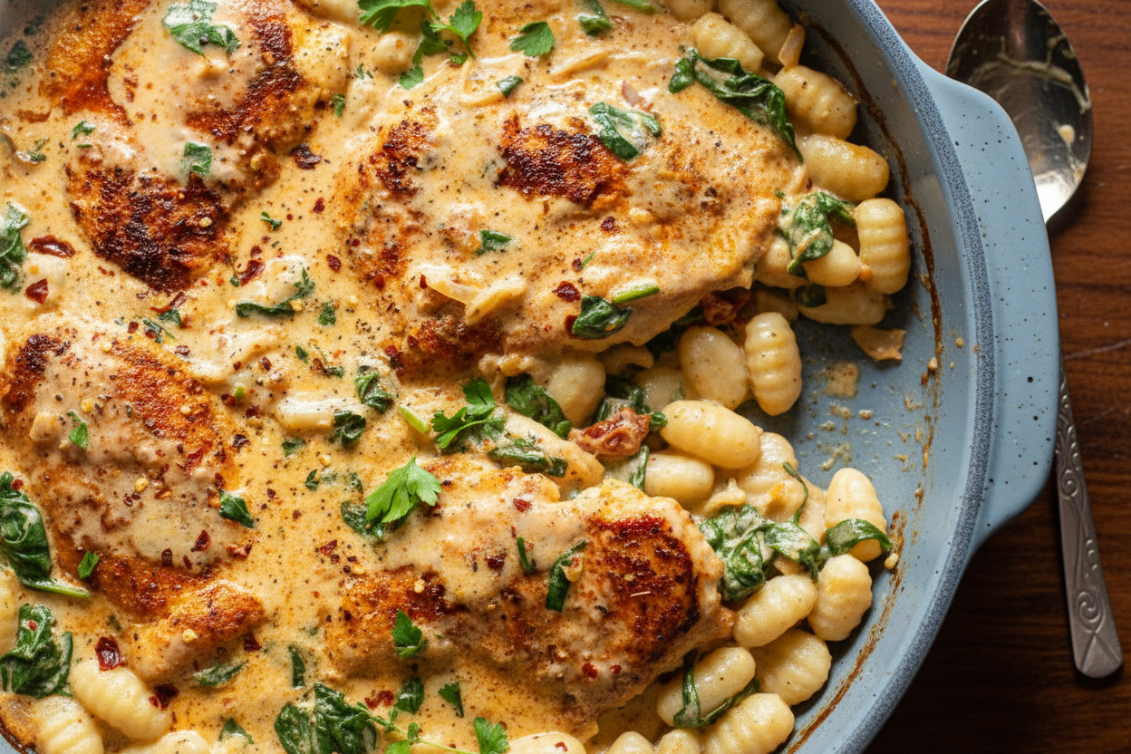 Creamy Gnocchi with Chicken Delight