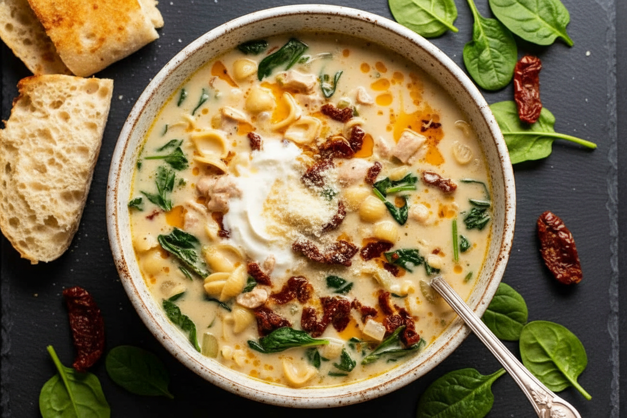 Creamy Tuscan Chicken Soup Delight