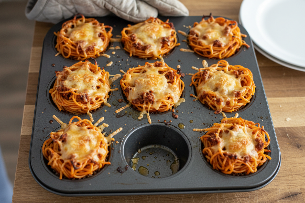 Creative Muffin Tin Spaghetti Nests Recipe