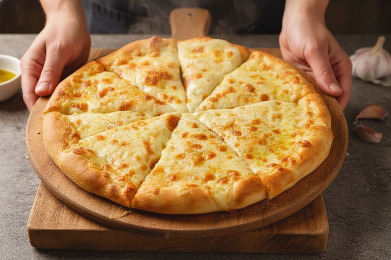 Delicious Garlic Cheese Pizza Delight