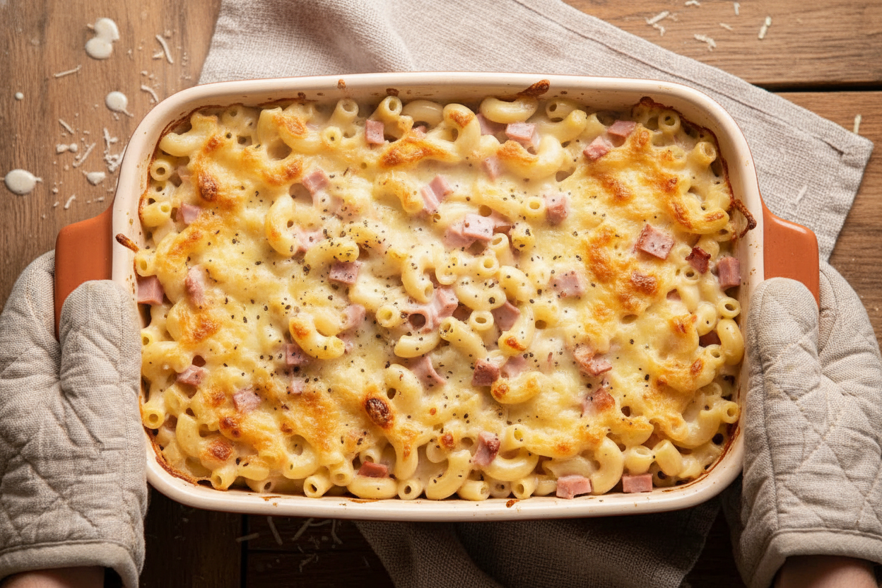 French Macaroni and Cheese with Ham Recipe