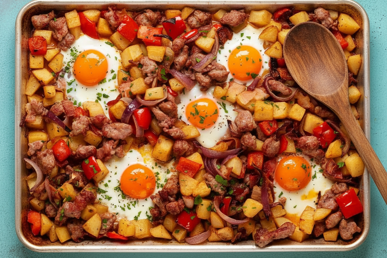 Hearty Baked Sausage Breakfast Hash Recipe