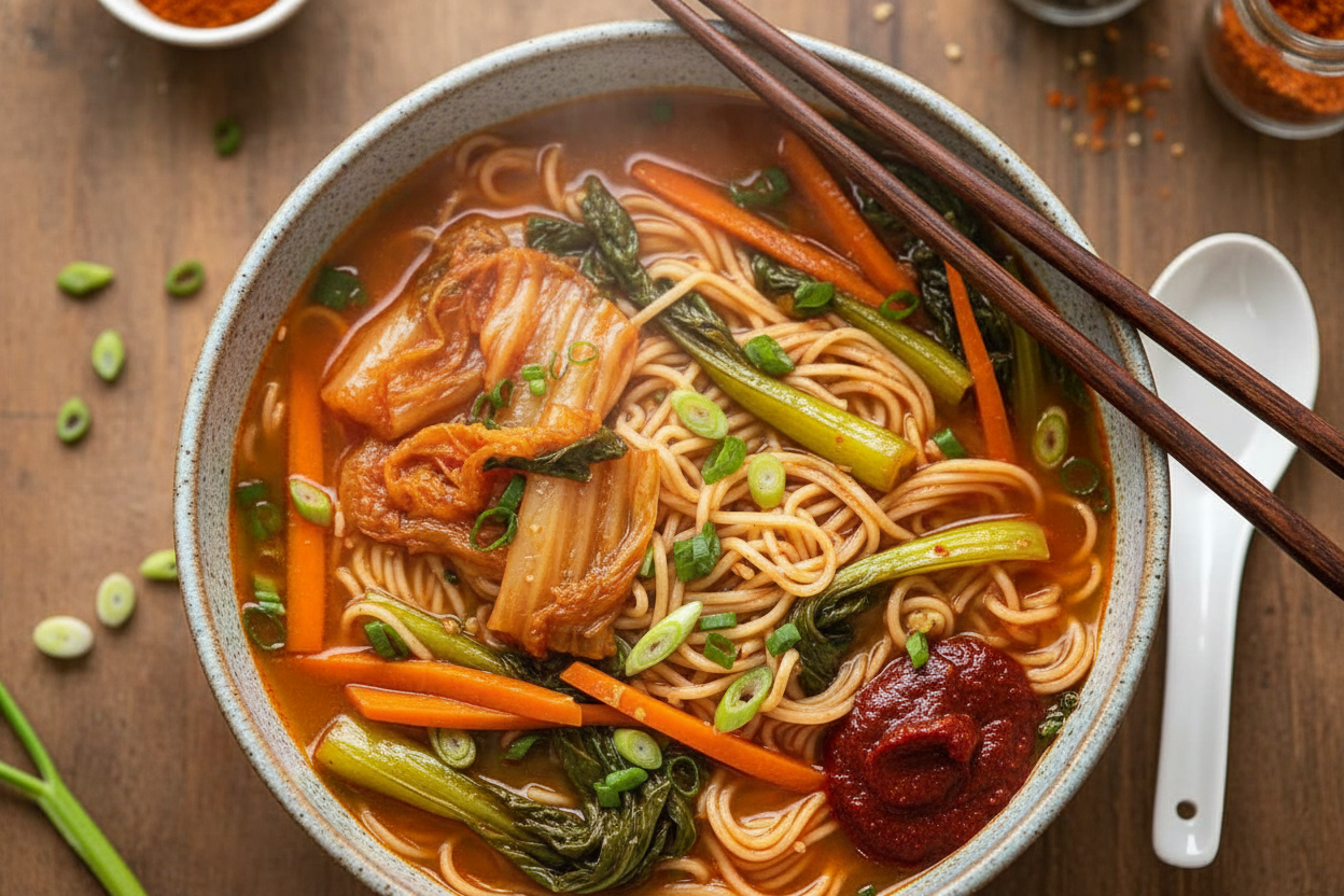 Quick Spicy Korean Noodle Soup Recipe