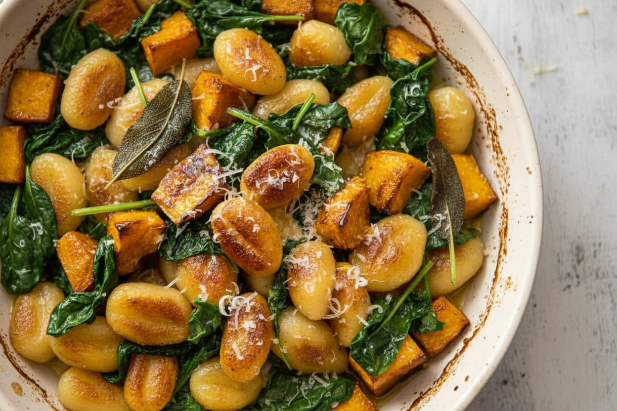 Savory Pumpkin Spinach Gnocchi Delight