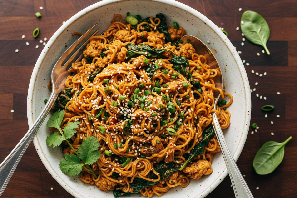 Spicy Gochujang Chicken Noodles Delight