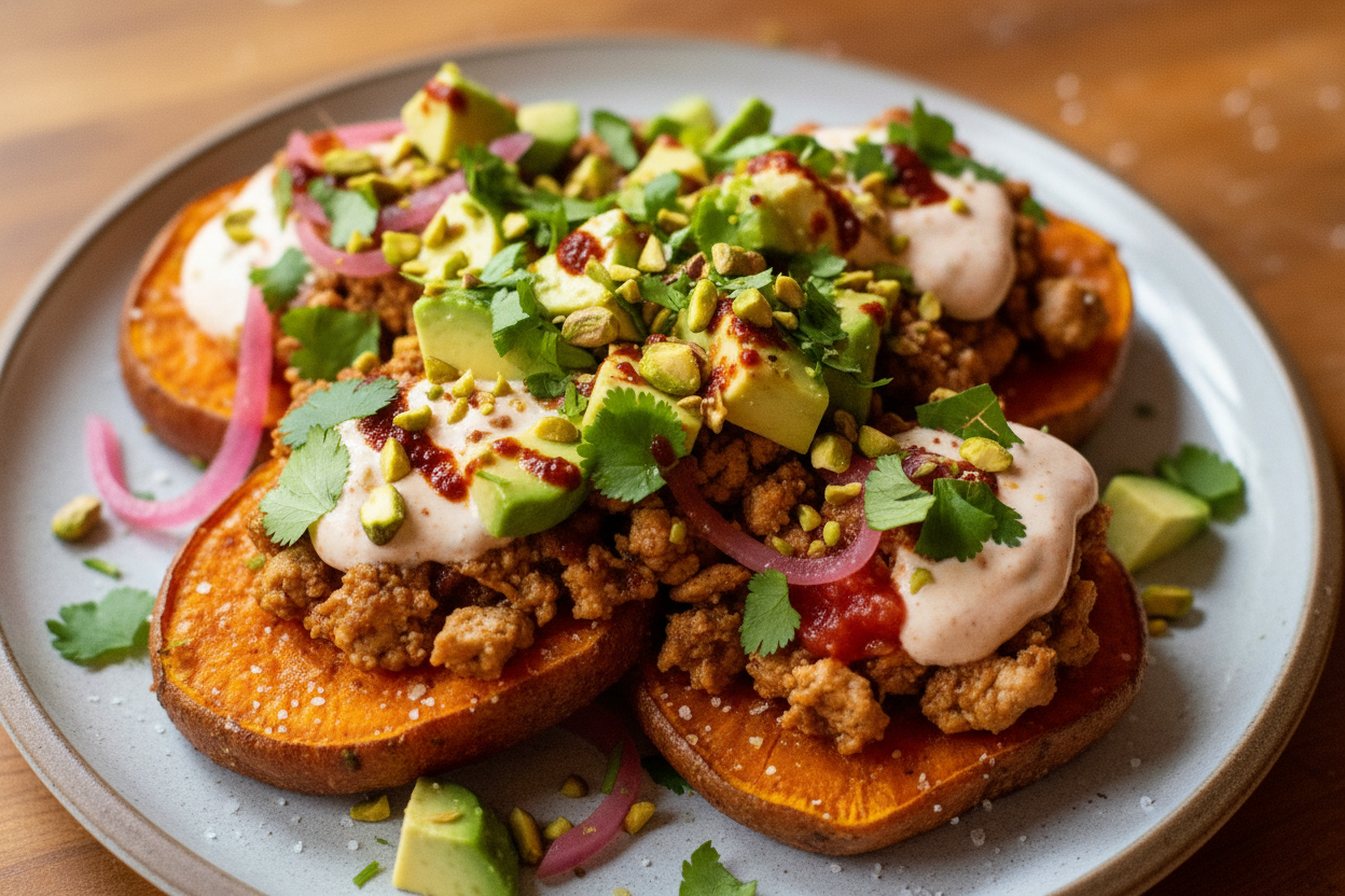 Spicy Roasted Sweet Potato Stacks Recipe