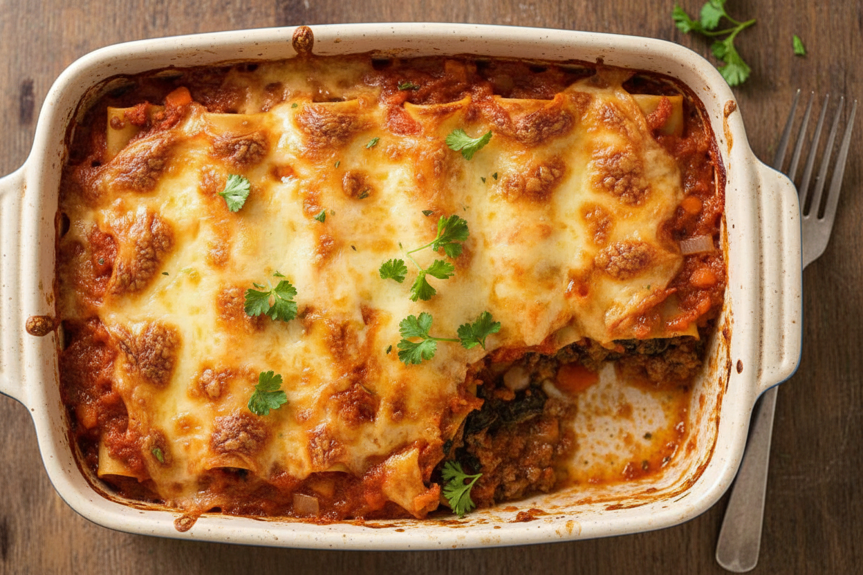 Spinach Beef Cannelloni Recipe Delight