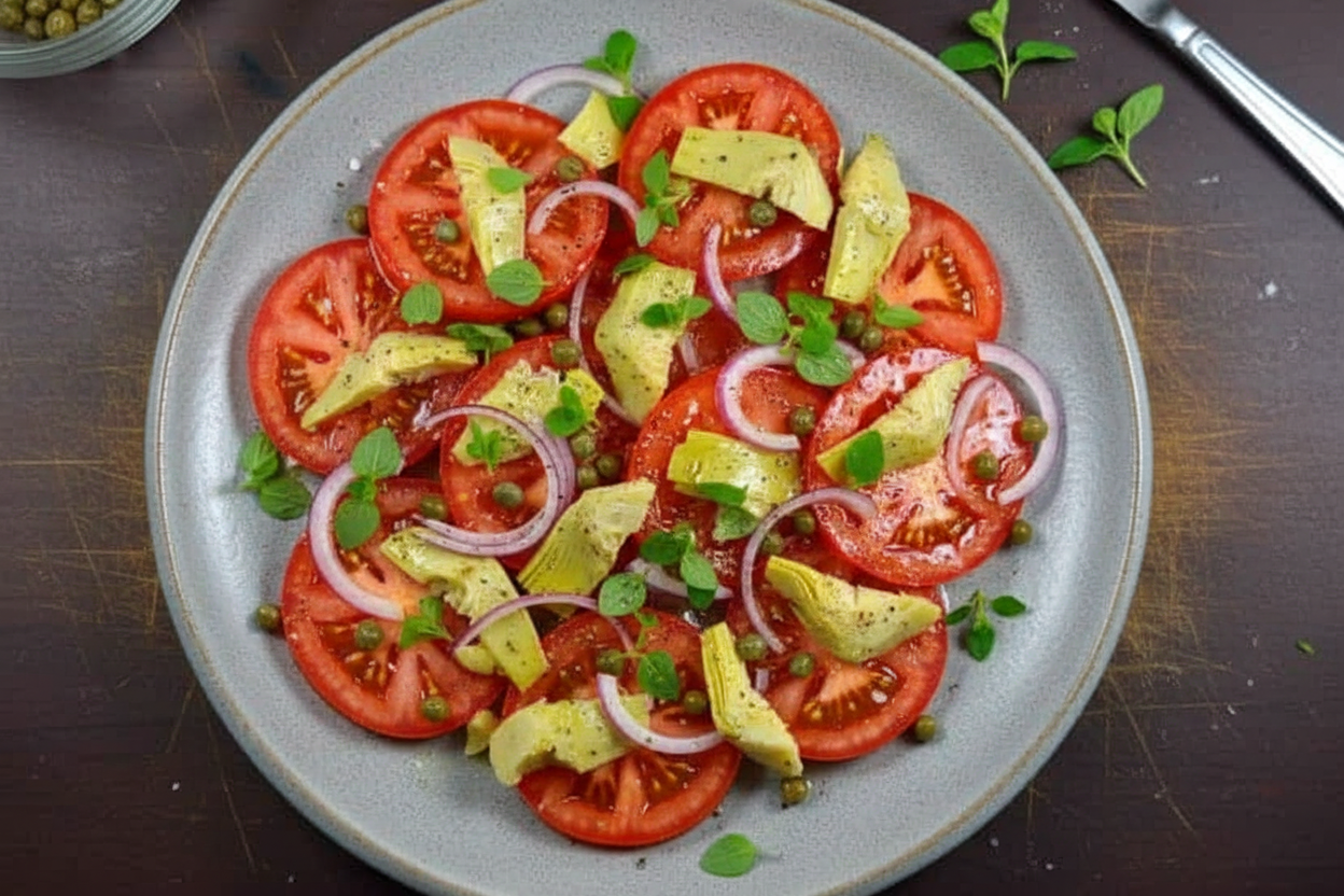 Tomato Artichoke Salad with Zesty Capers