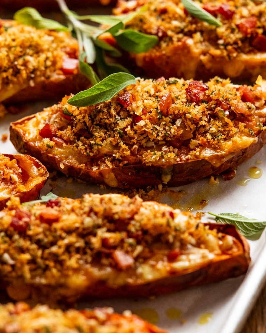 Bacon-Pecan Holiday Stuffed Sweet Potatoes
