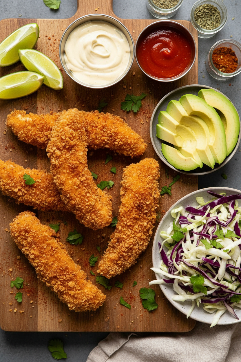 Baked Crunchy Chicken Taco Fingers Recipe
