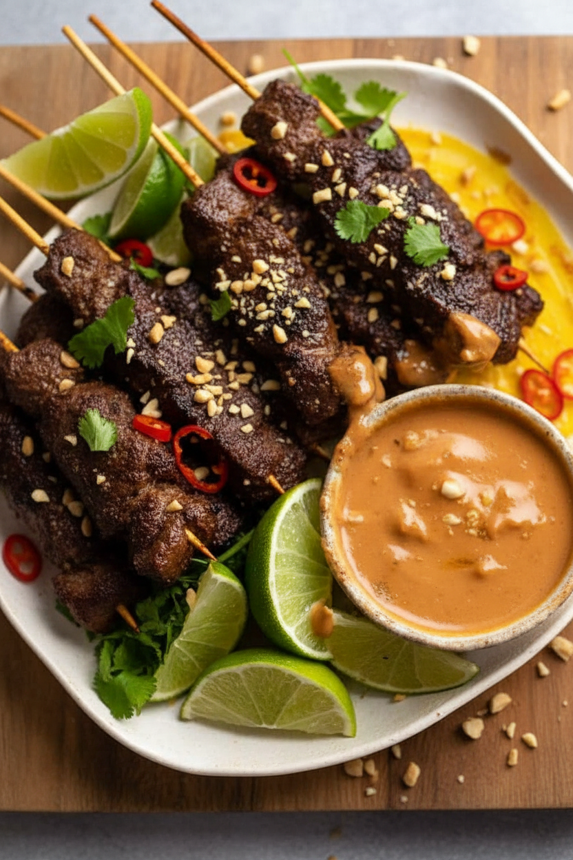 Beef Satay with Authentic Thai Peanut Sauce