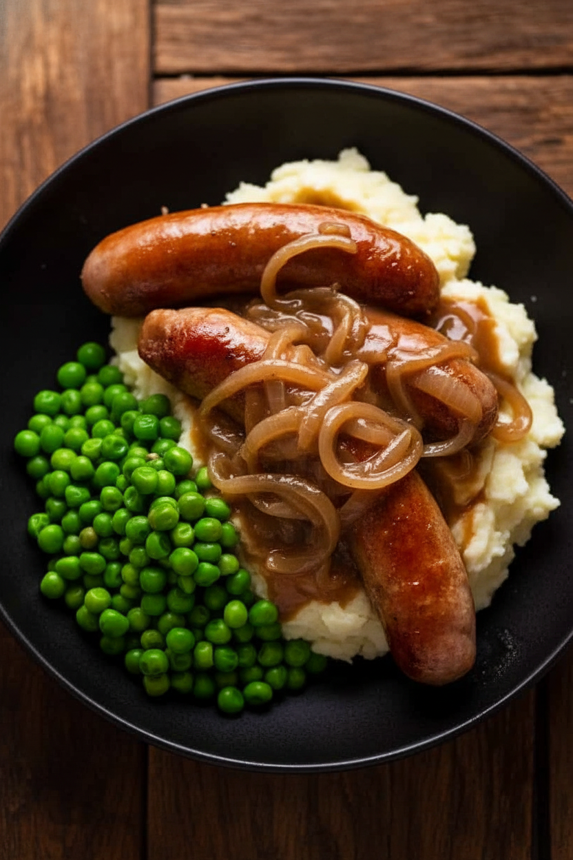 Classic Bangers and Mash with Savory Gravy