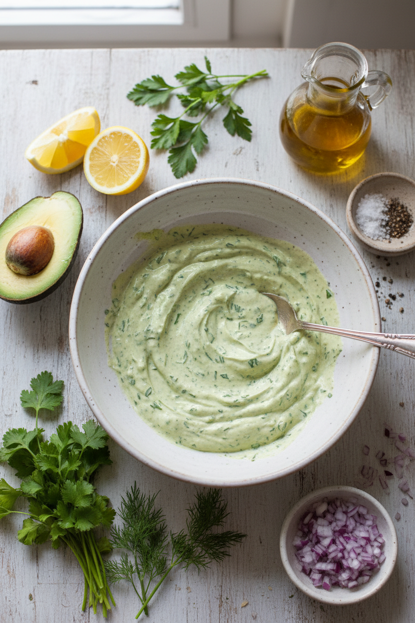 Creamy Avocado Salad Dressing Recipe