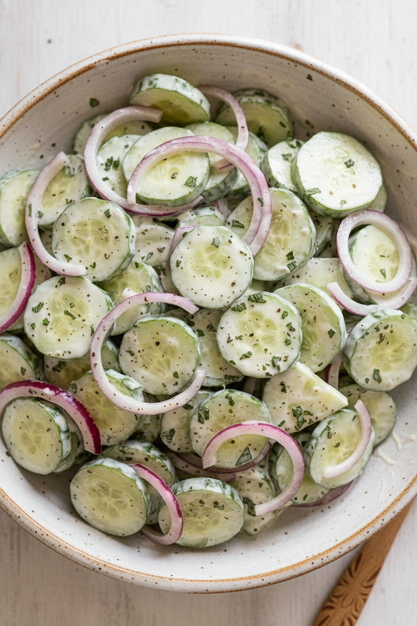 Creamy Cucumber Salad with Lemon Yogurt