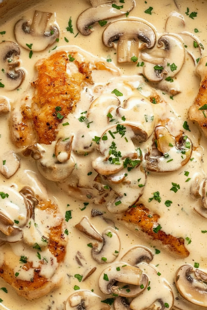 Creamy Mushroom Chicken Breast Delight