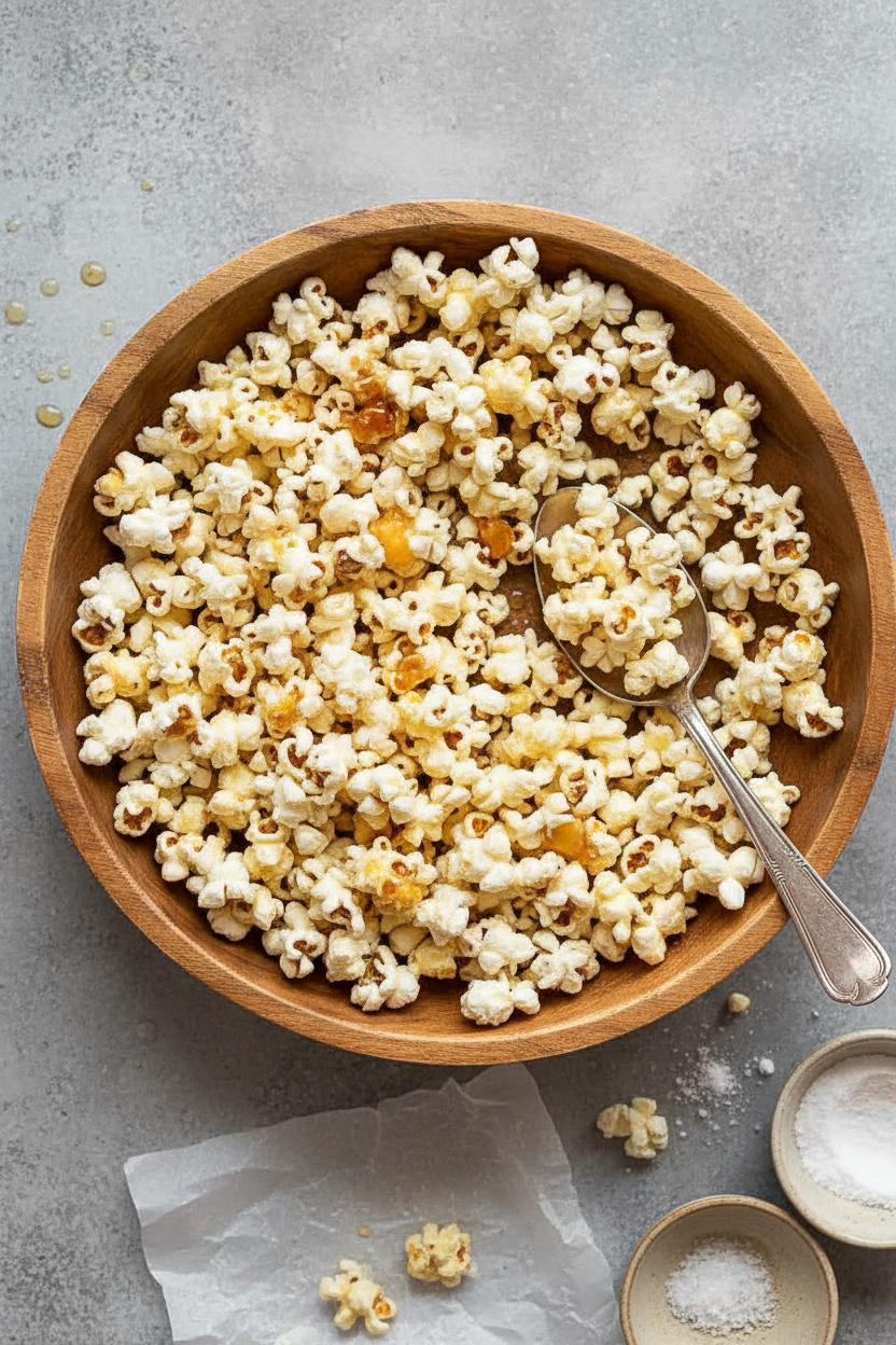 Crispy Sweet and Salty Butter Popcorn