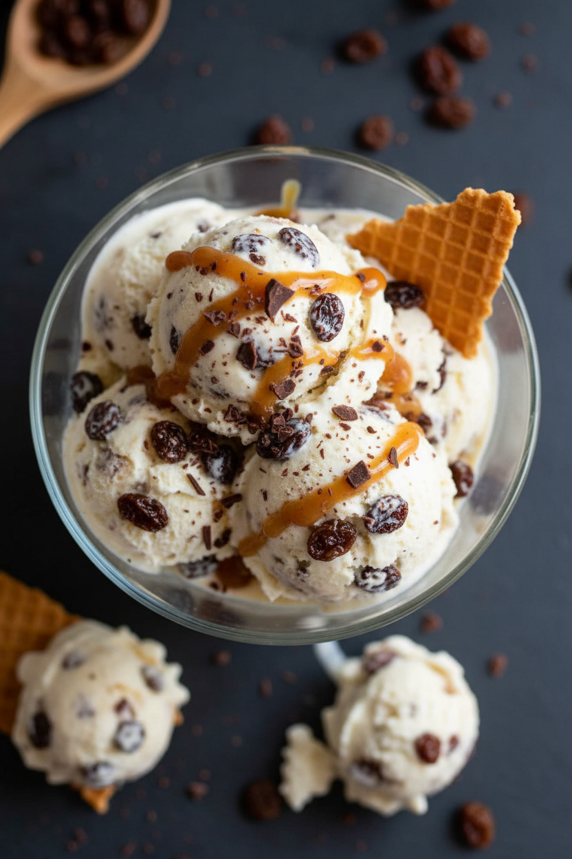 Delicious Rum Raisin Ice Cream Delight