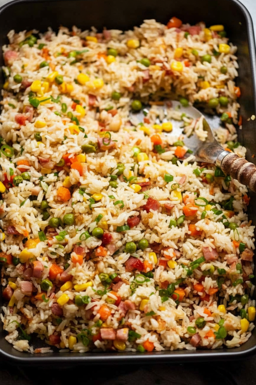Easy Dump & Bake Fried Rice Recipe