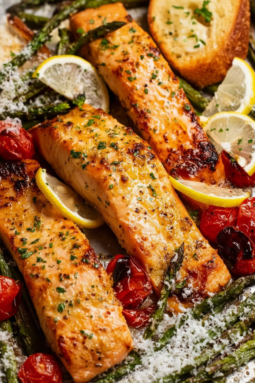 Easy Lemon Garlic Salmon Tray Bake Recipe