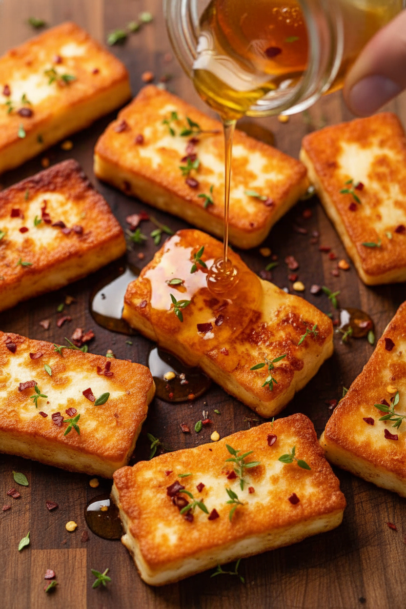 Golden Halloumi Drizzled with Honey and Thyme
