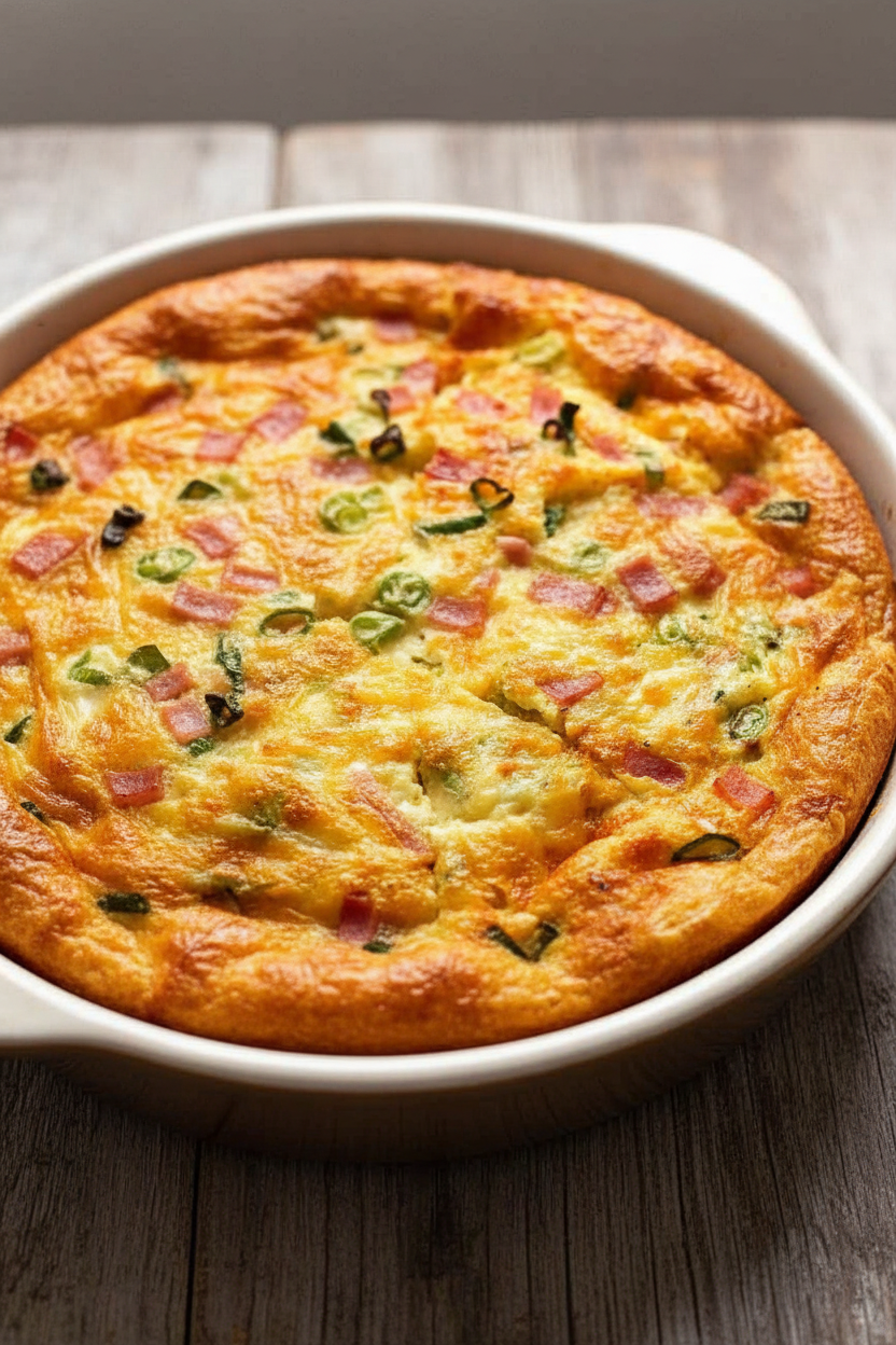 Ham and Cheese Crustless Quiche Recipe