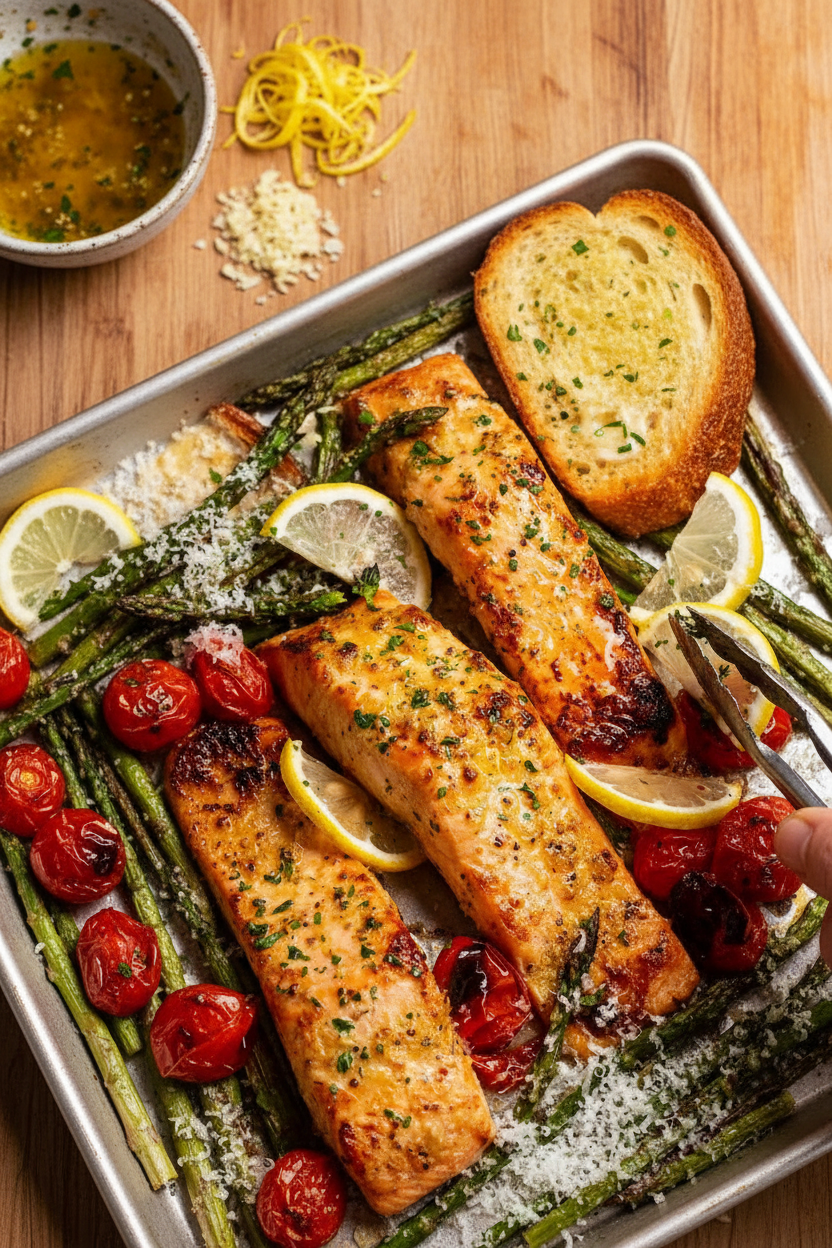 Healthy Lemon Garlic Salmon Bake Recipe